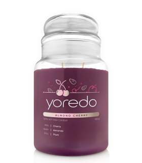 Yoredo Almond Cherry świeca sojowa zapachowa 623g
