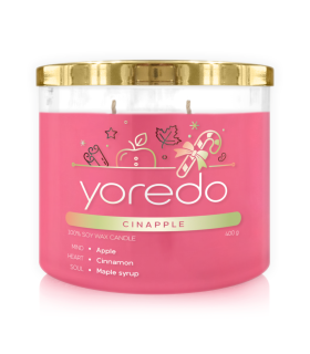 Yoredo Cinapple świeca sojowa zapachowa 400g