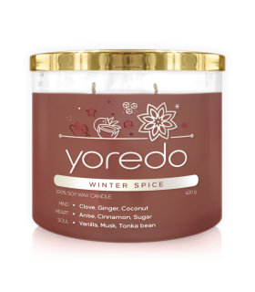 Yoredo Winter Spice świeca sojowa zapachowa 400g