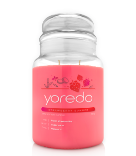 Yoredo Strawberry Summer świeca sojowa zapachowa 623g